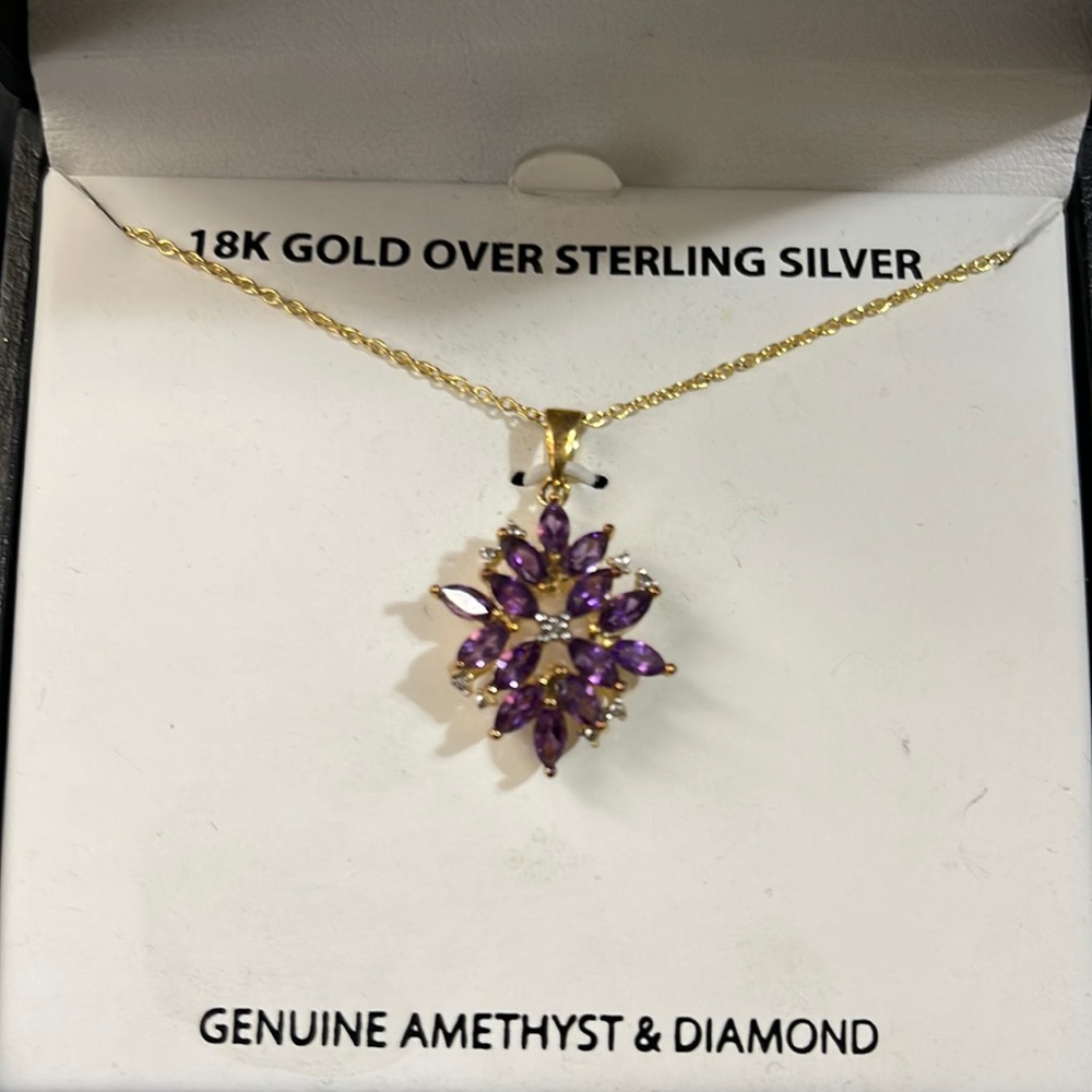 Amethyst and Diamond Necklace